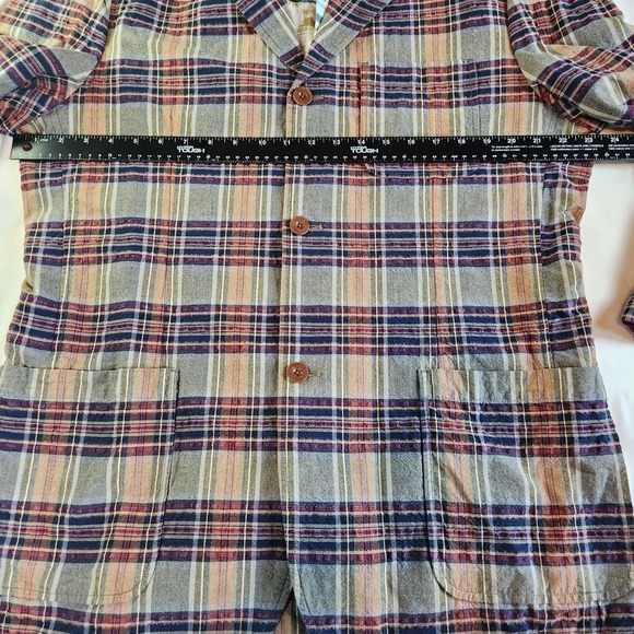 ROBERT GRAHAM Linen Sports Coat Jacket Men XL Multicolor Plaid Blazer